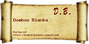 Dombos Bianka névjegykártya